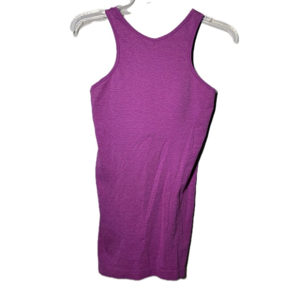 Lululemon Seamless Covered  Heathered Ultra Violet Tank Size 6‎  Ribbed  No Pads